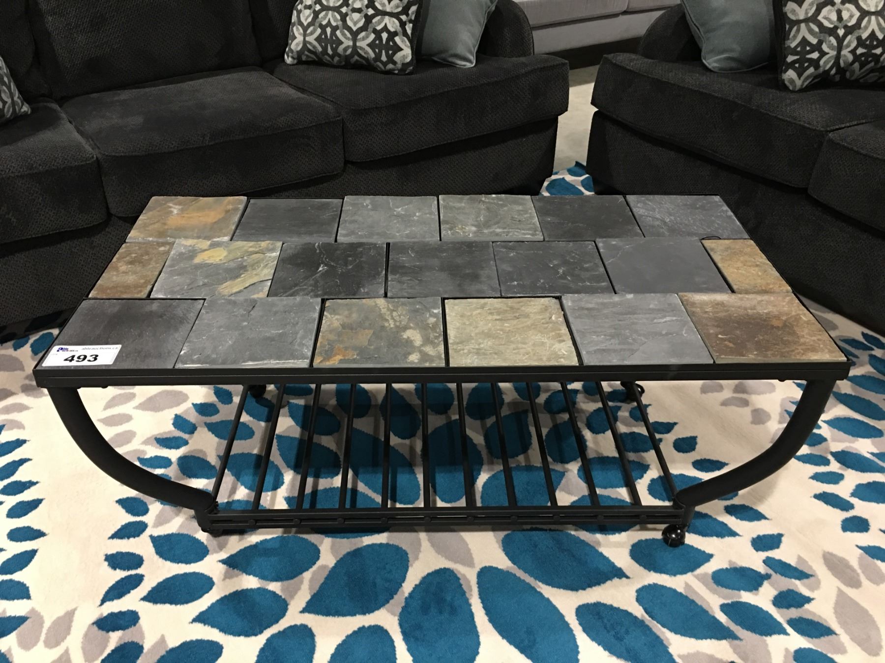 Contemporary Stone Tile Top Metal Coffee Table Contemporary Stone Tile Top Metal Coffee Table