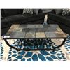 Image 1 : CONTEMPORARY STONE TILE TOP & METAL COFFEE TABLE