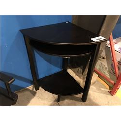 DARK FINISH WOOD CORNER TABLE