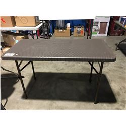 SMALL PLASTIC FOLDING TABLE 2'X4' BROWN