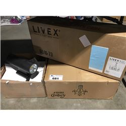 GROUP OF LIGHTING- 2 CHANDELIERS & 4 LED WALL LAMP FIXTURES