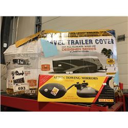 TRAVEL TRAILER COVER FITS TRAILER 28'7" -  31'6" TRAILER & SET OF TOWING MIRRORS