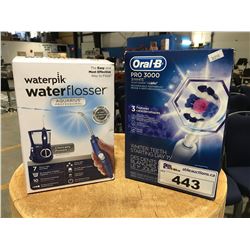 ORAL B RECHARGEABLE TOOTH BRUSH & WATER PIK WATER FLOSSER