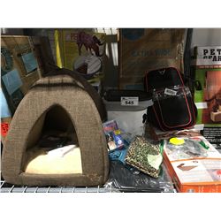 SHELF LOT FULL OF ASSORTED DOG ACCESSORIES