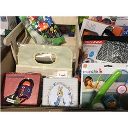 ONE BOX ASSORTED INFANT & TODDLER ITEMS