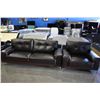 Image 2 : DUAL TONE BROWN SOFA, LOVESEAT AND ARMCHAIR SET