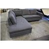 Image 2 : GREY FABRIC SECTIONAL SOFA