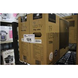 PAIR OF 19" INSIGNIA LED TVS (MODEL NS-19D310NA19)