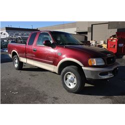 1998 FORD F150, 2DR EXT CAB, RED, GAS, AUTOMATIC, VIN#2FT2X18W9WCA34750, 195,805KMS,