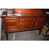 Image 2 : DARK WOOD SIDEBOARD WITH THREE DRAWERS/TWO CABINETS