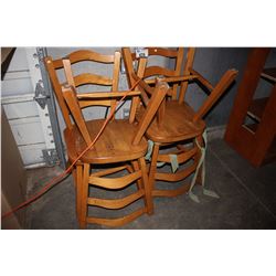 FOUR WOOD DINING CHAIRS