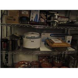 BOTTLED WATER DISPENSING SYSTEM, DEPILATORY HEATER, CUTTING BOARD, TRAYS, NESCO FOOD & JERKY