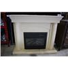 Image 1 : ELECTRIC FIREPLACE AND MANTLE CREAM STONE 5' LONG