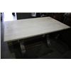 Image 1 : APPROX 5' MODERN WHITE, CHROME AND WOOD TABLE