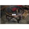 Image 1 : TRADITIONAL STYLE GLASS TOP END TABLE