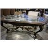 Image 2 : TRADITIONAL STYLE SOLID WOOD GLASS TOP COFFEE TABLE