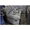 Image 2 : GREY CURVED SECTIONAL SOFA WITH CONSOLE AND CUP HOLDERS