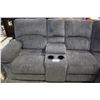 Image 2 : GREY CURVED SECTIONAL SOFA WITH CONSOLE AND CUP HOLDERS