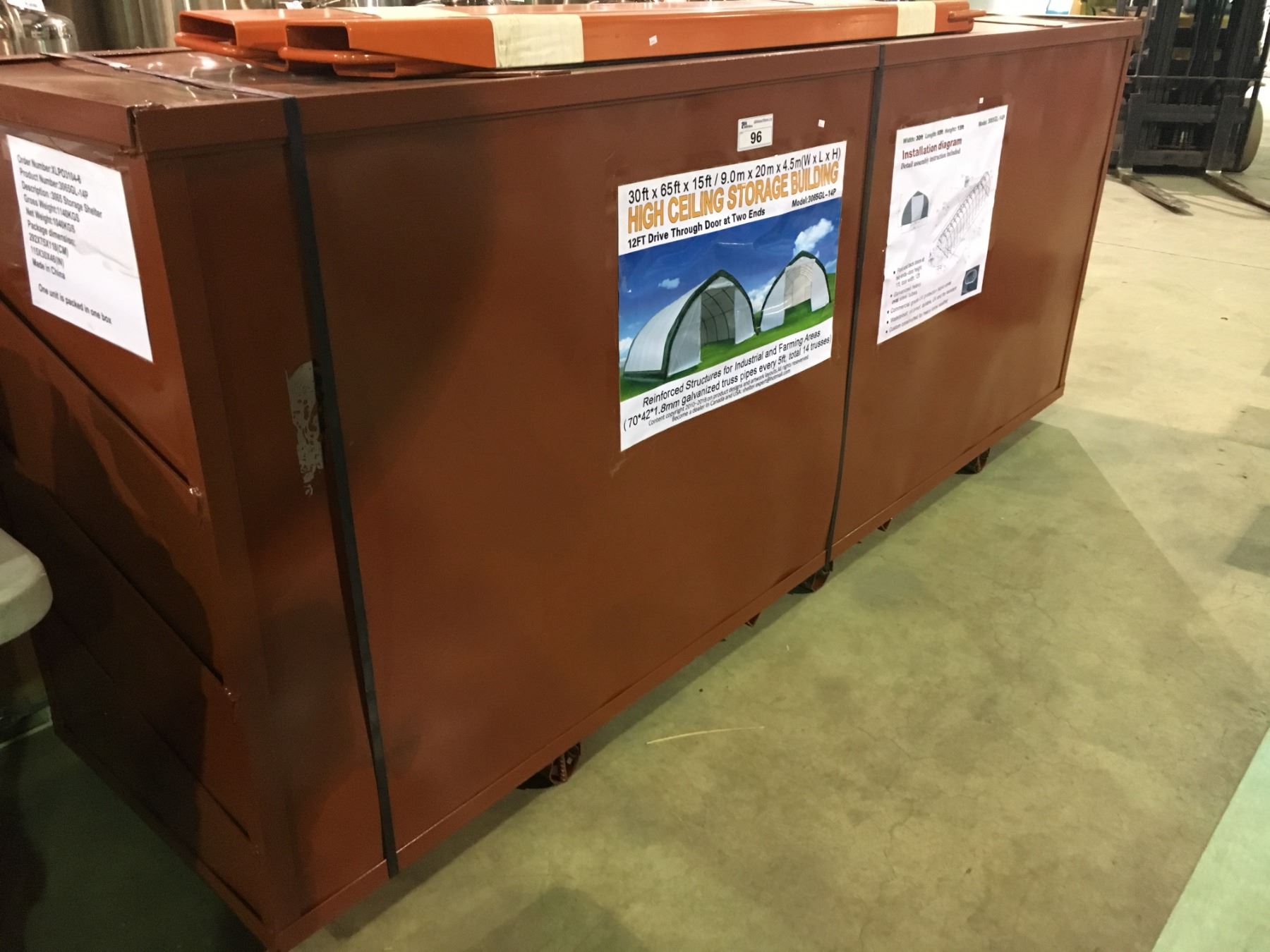 HIGH CEILING MODEL 3065GL-14P 30' X 65' X 15' DRIVE THROUGH INDUSTRIAL ...