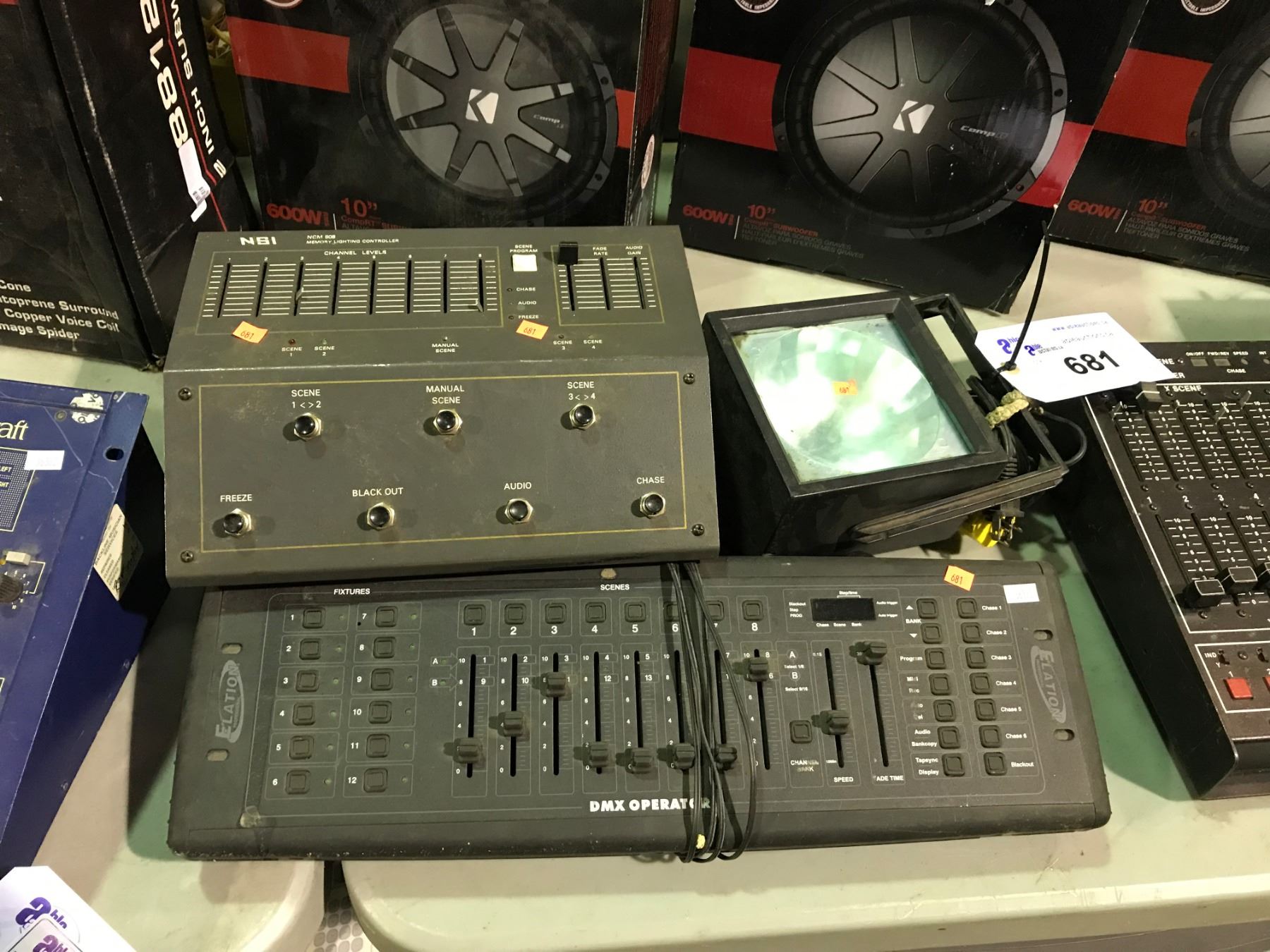ELATION DMX OPERATOR, NSI LIGHTING CONTROLLER & STROBE LIGHT