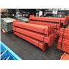 Image 2 : 11 - 12' ORANGE HEAVY DUTY PALLET RACKING UPRIGHTS, 70 - 9' PALLET RACKING CROSSBARS & PALLET OF