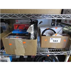 HDMI DVD PLAYER, NUMARK HEADPHONES, CABLES, DVDS, ANDROID TV BOX, SPEAKERS, MISC