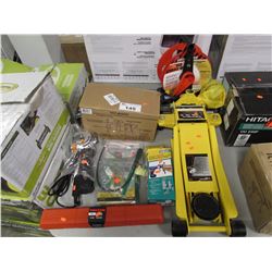 2-TON LOW PROFILE JACK, TORQUE WRENCH, DOWEL PRO KIT, MULTI CUTTER, BENCH VICE, FENCE TOOL, CORD