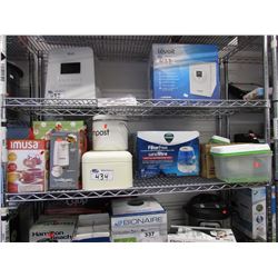 COMPOST BIN, BREAD BOX, TUPPERWARE CONTAINERS, GLASSWARE, VICKS FILTER FREE COOL MIST HUMIDIFIER,