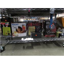 BODUM COFFEE BURR, PHILIPS WAKE UP LIGHT, REVLON SALON HAIR DRYER, SKI GOGGLES, STANDARD CASH BOX,