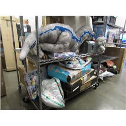 LARGE PLUSH DINOSAUR, SMALL PIRATES BOX, MIRACLE BAMBOO BED WEDGE PILLOW, SMALL BAG, ELEPHANT,