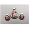 Image 2 : Rhodochrosite Set and Pottery Earrings