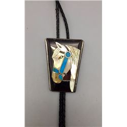 Vintage Inlay Horse Bolo