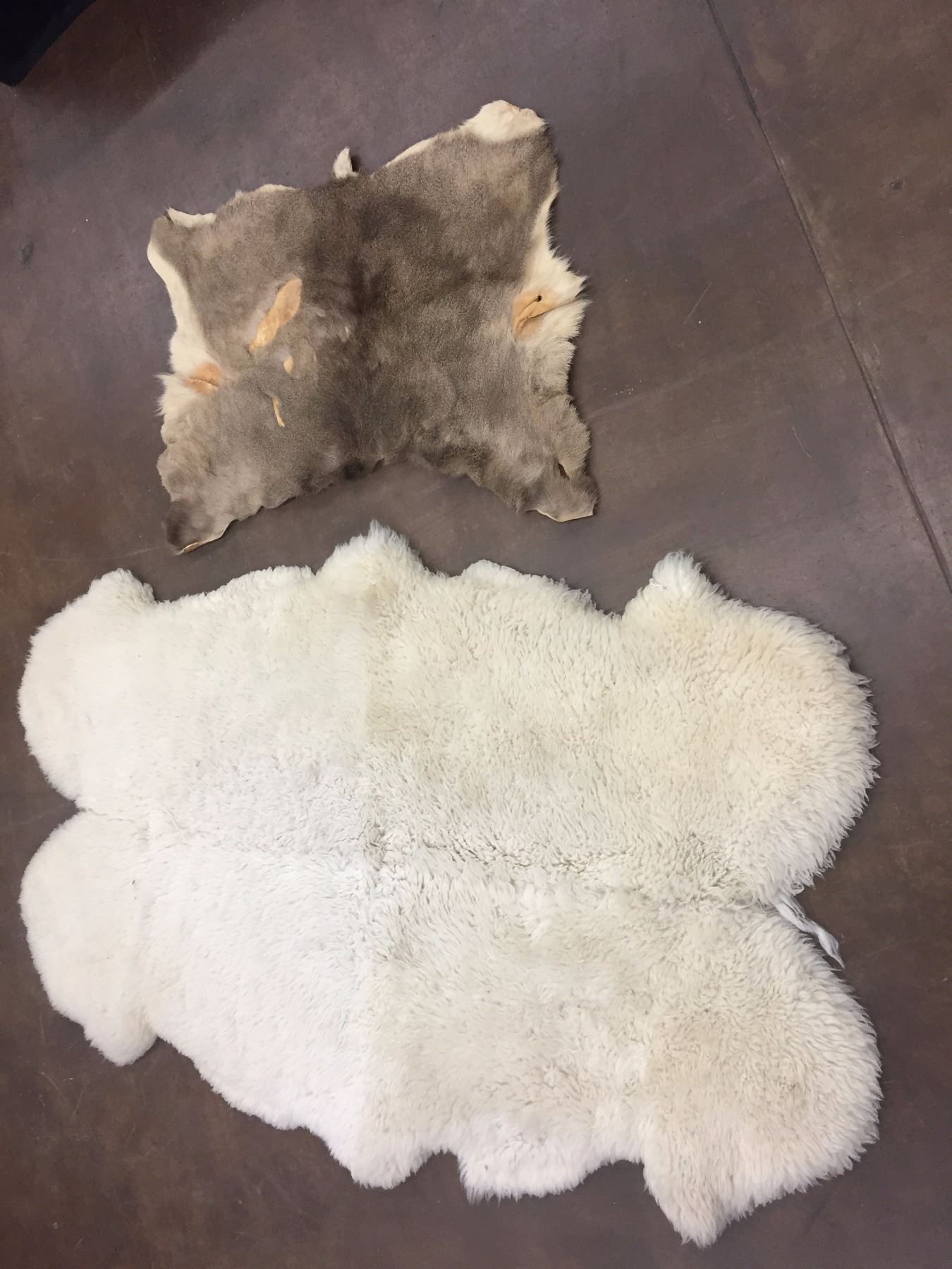 Large Sheepskin Blanket and Deer Hide