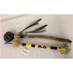 Pair of Vintage Beaded Rattles
