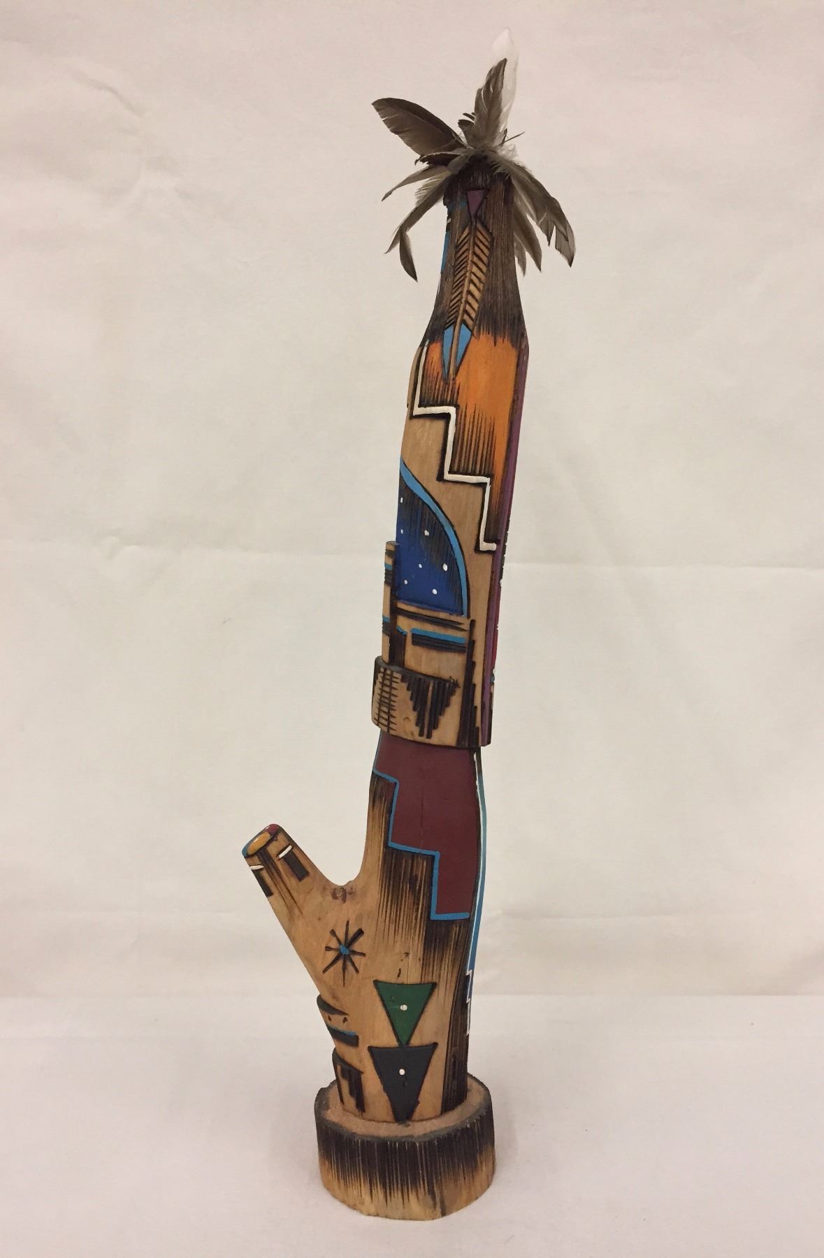 Long Hair Kachina Folk Art Signed