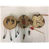 Image 1 : Group of 3 Painted Rawhide Drums