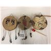 Image 8 : Group of 3 Painted Rawhide Drums