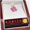 Image 2 : 14K PINK SAPPHIRE 2.5CT 1 DIAMOND PENDANT