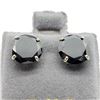 Image 2 : 14K BLACK DIAMOND (4CTS) EARRINGS