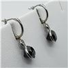 Image 2 : 14K BLACK DIAMOND (3.5CTS) & WHITE DIAMOND (0.35CTS.) EARRINGS