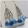 Image 2 : 14K BLUE TOPAZ (14.5CTS) 3.58GM EARRINGS