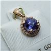 Image 2 : 14K TANZANITE (0.9CTS) DIAMOND (0.15CTS.) PENDANT