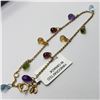 Image 2 : 18K BLUE TOPAZ PERIDOT GARNET CITRINE (3.84CTS) BRACELET