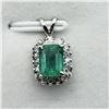 Image 2 : 14K EMERALD (1CTS) DIAMOND (0.15CTS.) PENDANT