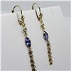 Image 2 : 14K TANZANITE (1CTS) DIAMOND (0.08CTS.) EARRINGS