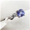 Image 2 : 10K  TANZANITE (1.25CT) 4 DIAMOND (0.22CT) RING