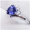 Image 2 : 10K  TANZANITE (1.1CT) DIAMOND (0.05CT) RING