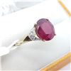 Image 2 : GOLD PLATED STERLING RUBY AND DIAMOND RING