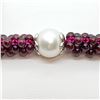 Image 2 : GENUINE GARNET AND PEARL FLEXIBLE BRACELET
