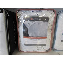 THE SEASONS COLLECTION WHITE GOOSE DOWN FULL QUEEN COMFORTER YEAR ROUND WARMTH